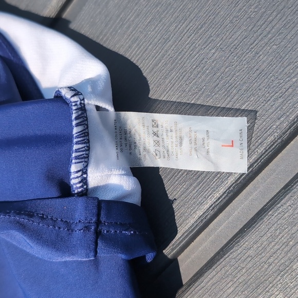 Sexy Blue Double Strap Flowy Bikini Swim Top Sz L - Picture 12 of 13